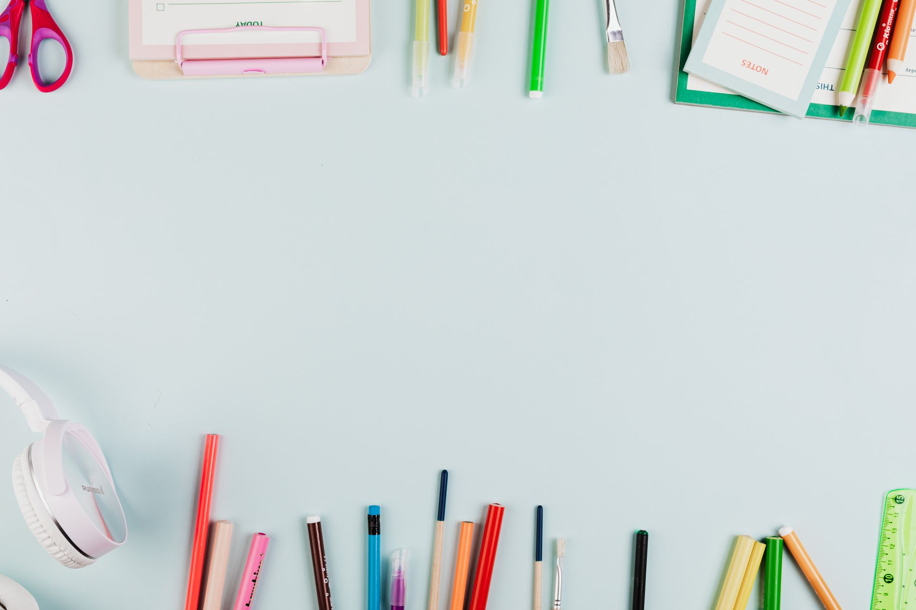 A vibrant flat lay of stationery items with ample copy space on a pastel surface. — Customer Retention: Are The Customers a 1