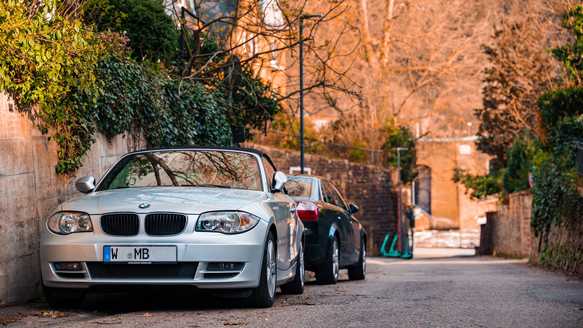 A BMW sports car parked on a picturesque street in Heidelberg, Germany. — Reach on Time by Pre-Booking Taxi Croydon
